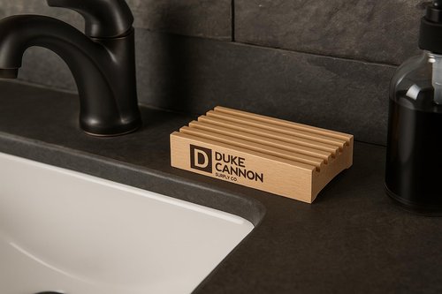 Duke Cannon Big Bar Soap Tray – Red Alder Wood Soap Holder for Big Bricks of Soap, Durable, Warp-Resistant, Ridged Design for Long-Lasting Use