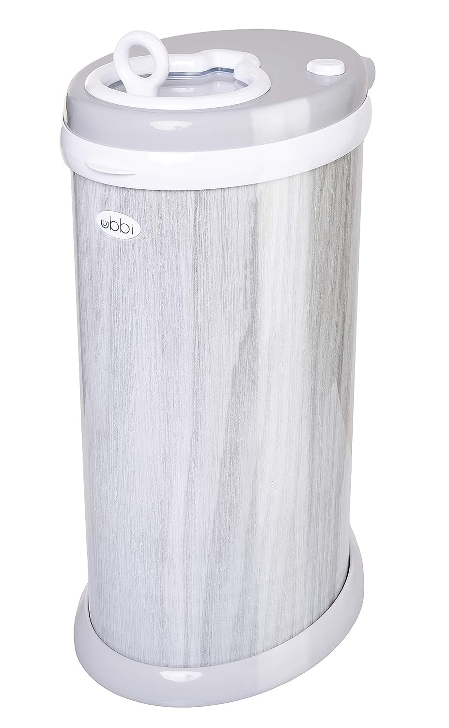 Ubbi Steel Diaper Pail - Odor Locking Design | No Special Bag Required | Woodgrain Finish