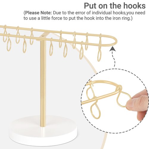 Mkono Metal Claw Clip Organizer Hair Claw Holder for Women and Girls Accessory Storage Display Stand for Dressing Table Bedroom Bathroom Decor, Gold
