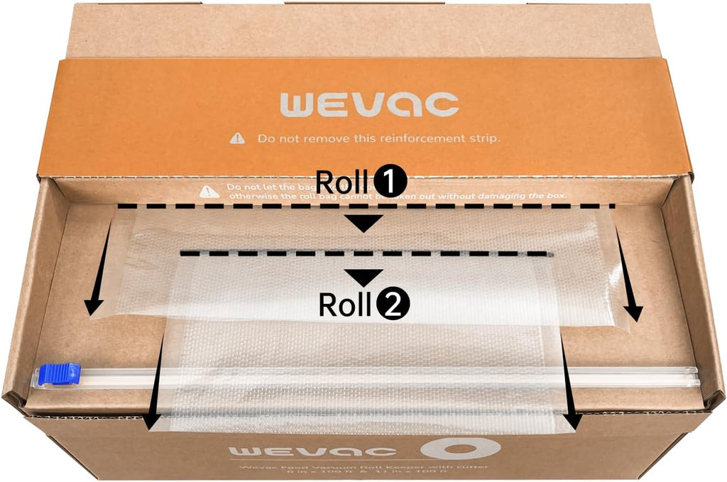 Wevac Vacuum Seal Rolls - 8''x100' & 11''x100' | BPA-Free Food Storage Bags with Cutter
