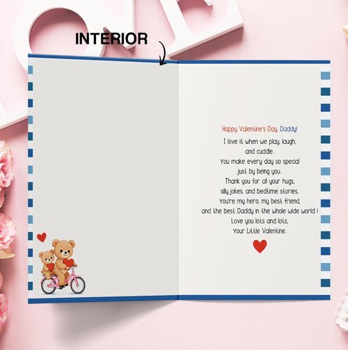 Hongshan Valentine's Day Card for Dad,Lovely Valentine's Day Gifts for Father from Daughter Son,Cute Vday Gift Decoration