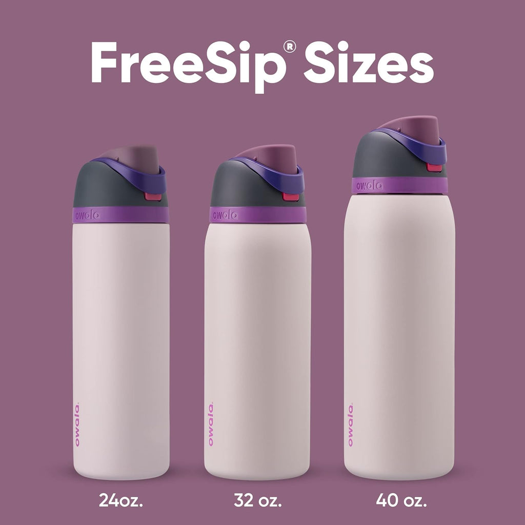 Owala FreeSip Insulated Stainless Steel Water Bottle - 24 oz BPA-Free with Straw | Dreamy Field Design for Sports & Travel