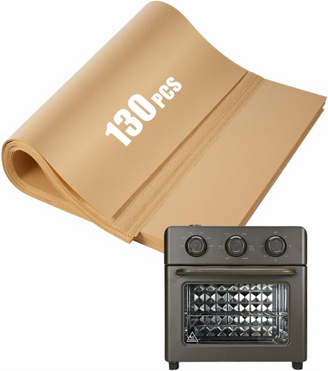 Our Place 130PC Air Fryer Paper Liners - Nonstick Parchment Baking Sheets for 12.7 Quart Oven