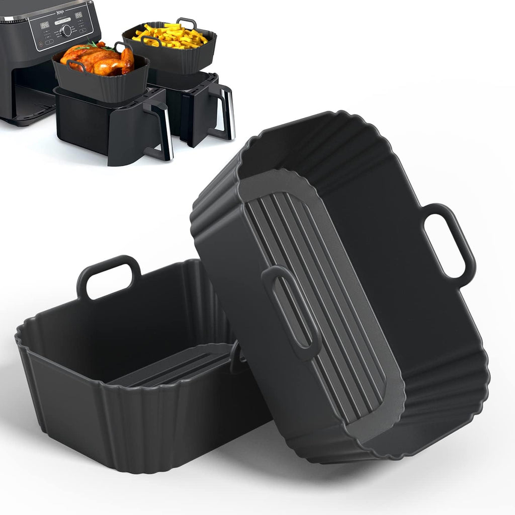 Skiennix Silicone Air Fryer Liners - Reusable 2-Pack for Ninja Foodi & 8-10QT Air Fryers