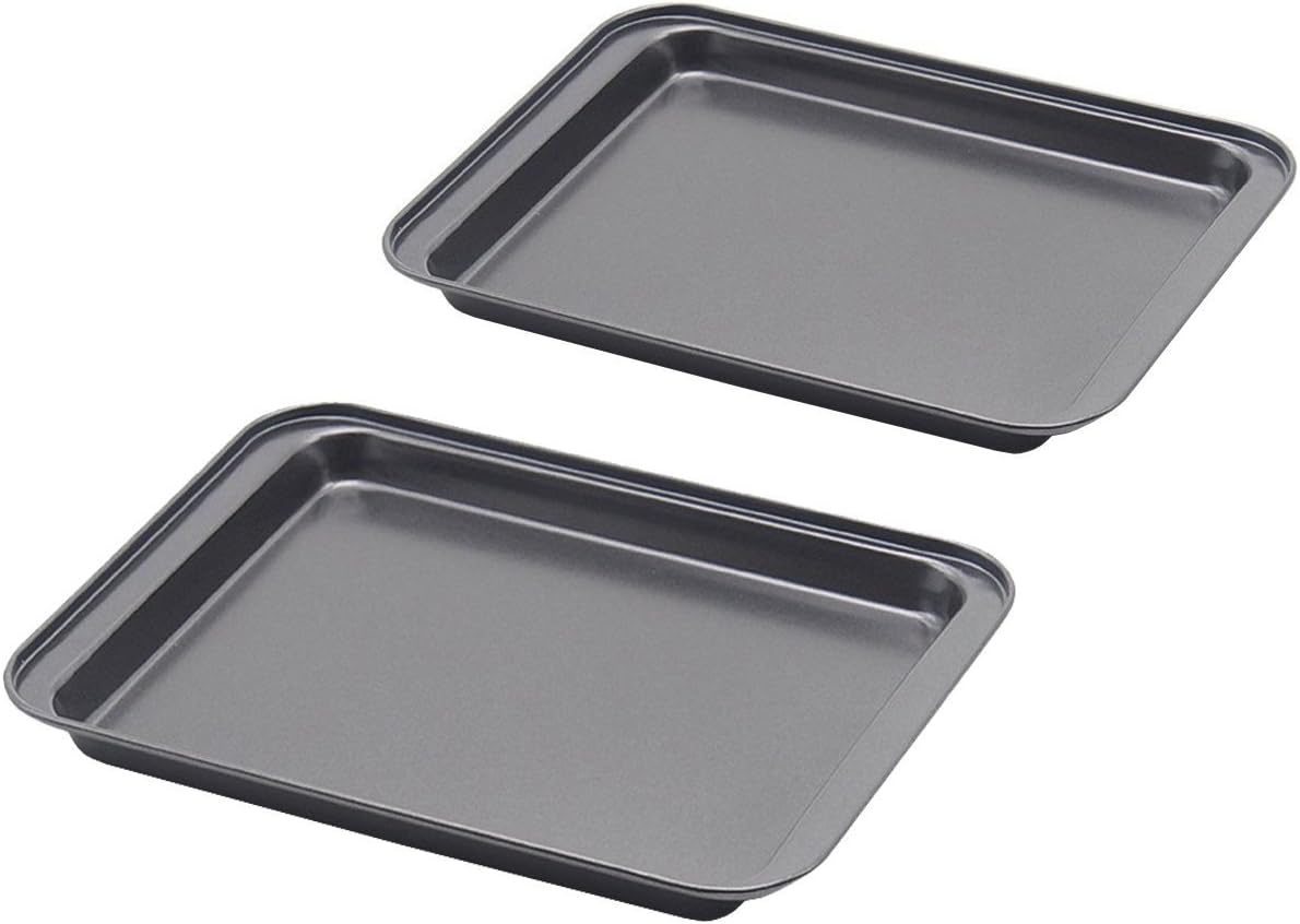 SS&CC Nonstick Baking Sheets Set of 2 - Perfect 8 Inch Cookie Trays for Toaster Ovens | Ideal for 1-2 Person Households