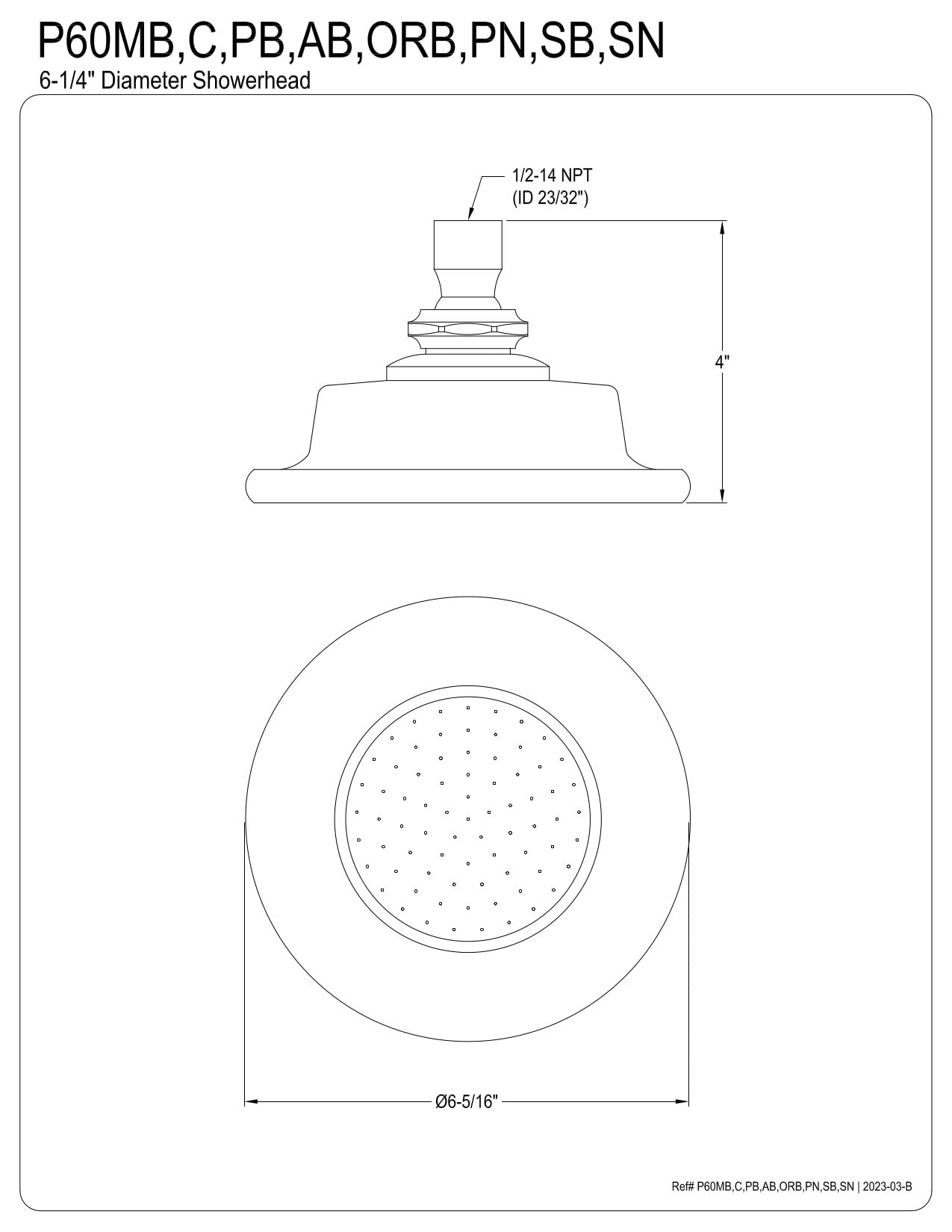 Kingston Brass P60SB Victorian 6-5/16-Inch Round Raindrop Ceramic Shower Head in Brushed Brass