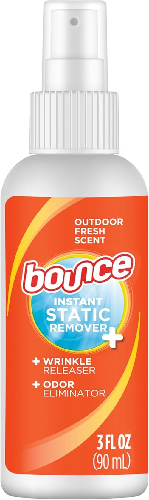Bounce Anti-Static Spray - 3-in-1 Odor Eliminator & Instant Wrinkle Release | Travel Size (3 Oz)