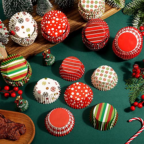 Potchen Christmas Snowflake Cupcake Liners - 600 Pack Baking Cups