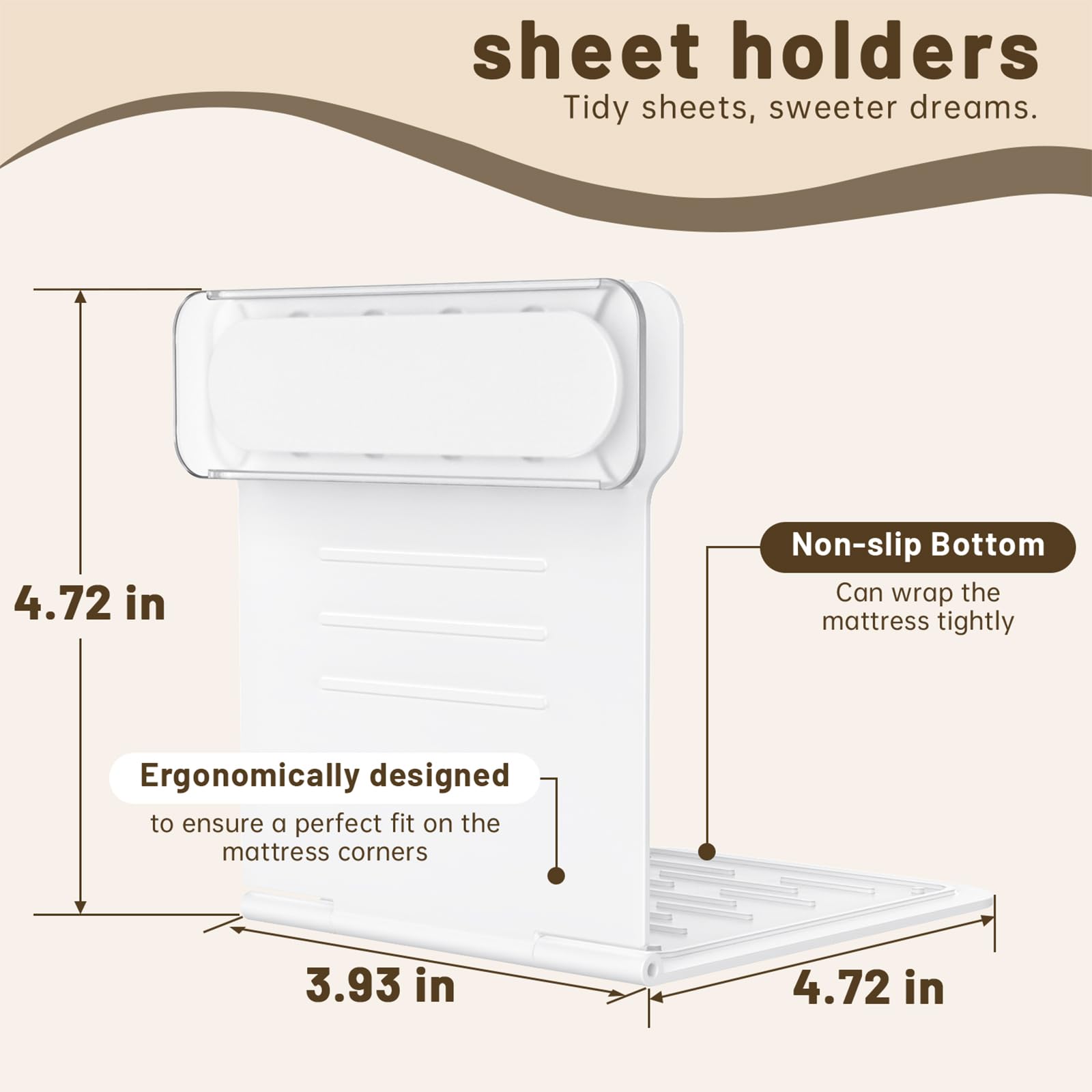 Bed Sheet Holders for Corners - 8Pcs USA Patented Heavy Duty Fitted Bedlock Sheet Holders Keep Sheets Firm & Tight,Secure All Mattress Edges and Corners,No Loose Sheets,Easy Installation