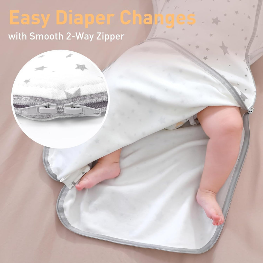 Skiennix Baby Sleep Sacks - 3-Way Transition Swaddle Blankets for Newborns 0-3 Months | 2 Pack, Cotton