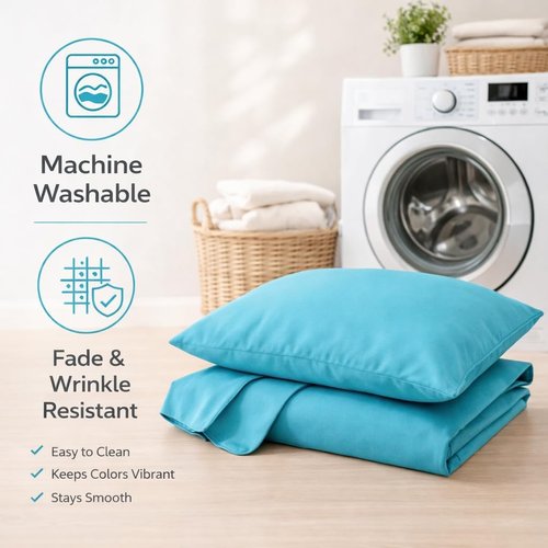 Evolive Ultra Soft Microfiber Pillowcases - Standard Size 20"x30" | Set of 2 with Envelope Closure (Ocean)