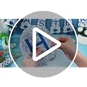 Chinoiserie Easter Banner with Velvet Ribbon - Blue & White Floral Decor