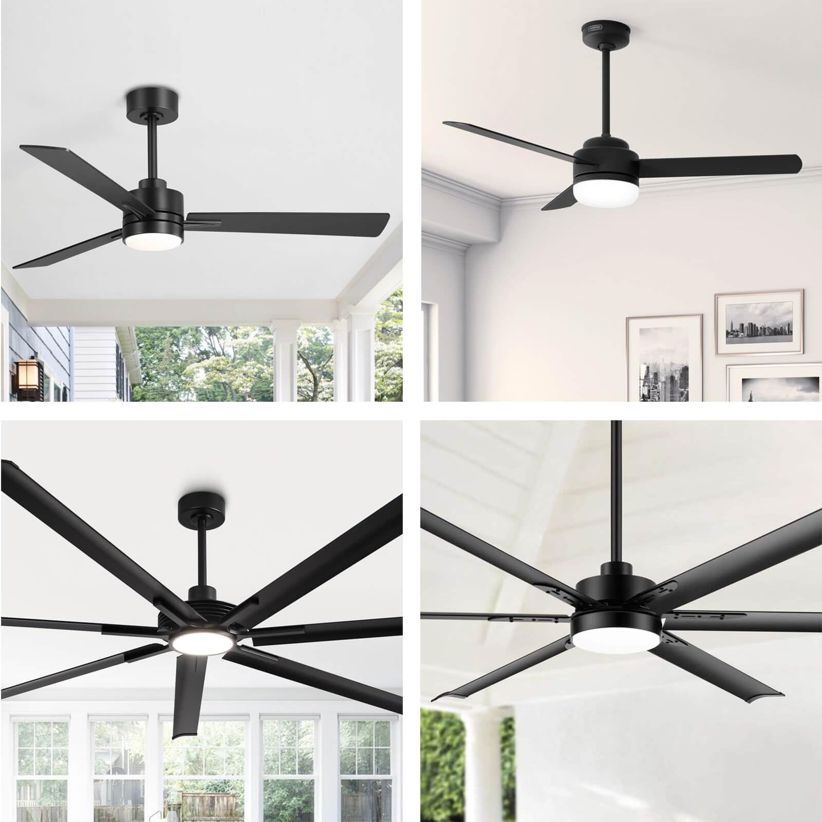 4 Inch Ceiling Fan Downrod, 1" Diameter Matte Black Ceiling Fan Extension Rod (No Threads) with 5 x 18-AWG Wires,Universal Down Rods for Ceiling Fans,Easy Installation