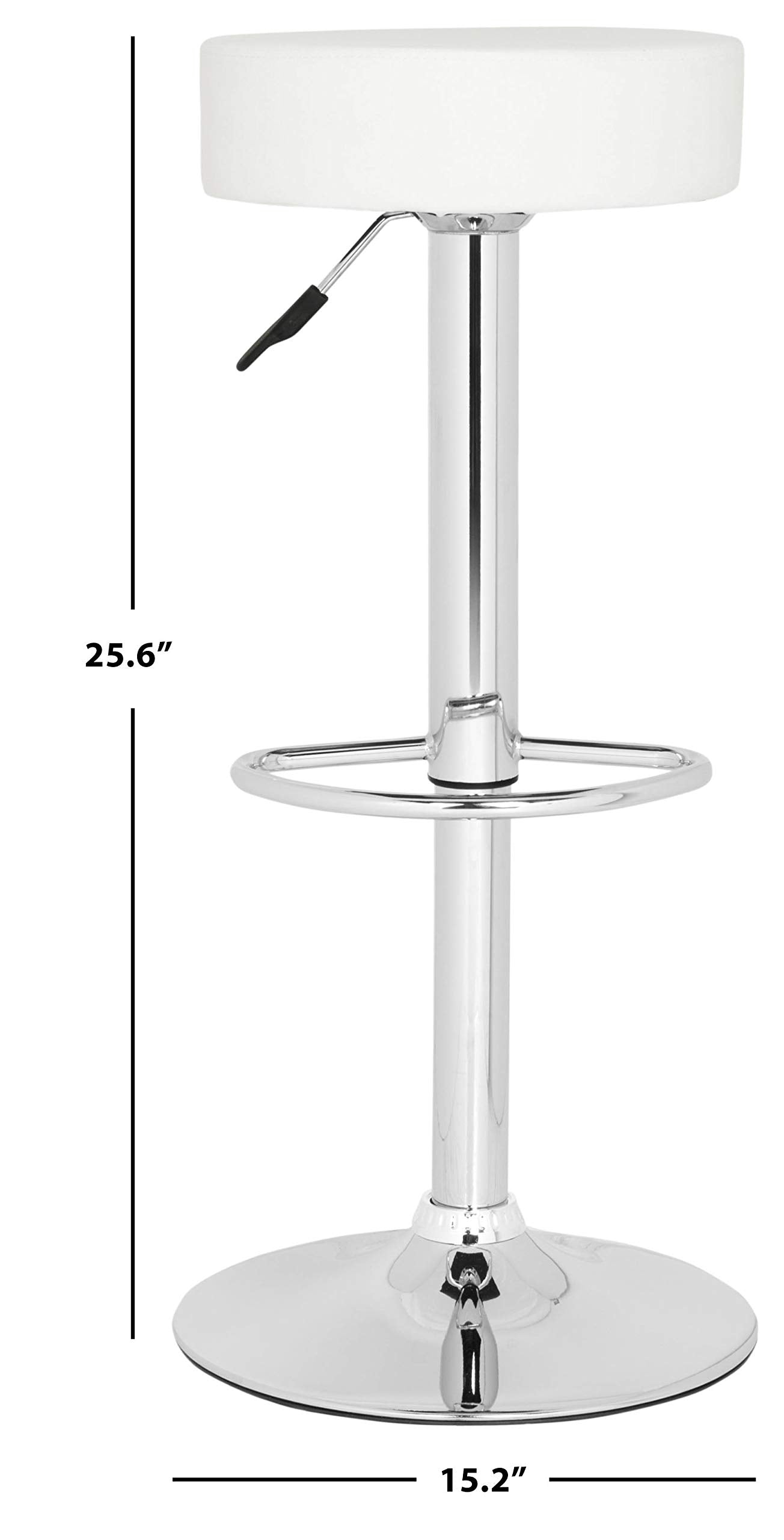 Safavieh Home Collection Jude White Adjustable Swivel Gas Lift 25.6-31.5-inch Bar Stool