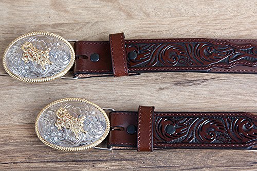 3D 1 1/4" Dark Brown Boys' Western Basic Belt