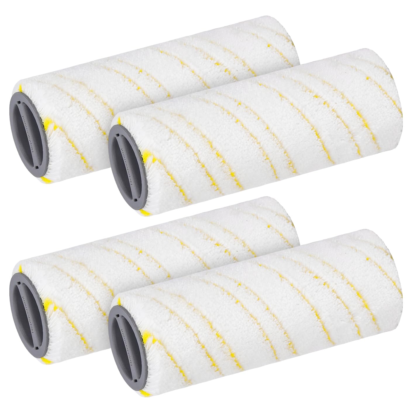 SavStor Roller Brush Replacement Compatible for Karcher FC3, FC5, FC7 Electric Floor Cleaner Mop, Mircofiber Main Brush Spare Part Accessories, Original Roller Brush,Yellow (4 Pack)