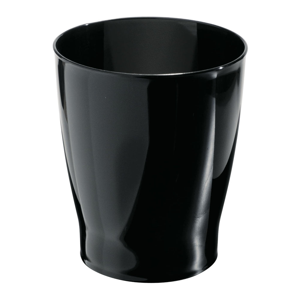 iDesign Small Round Bathroom Trash Can - Ideal for Bathroom or Office, Black, Made in USA