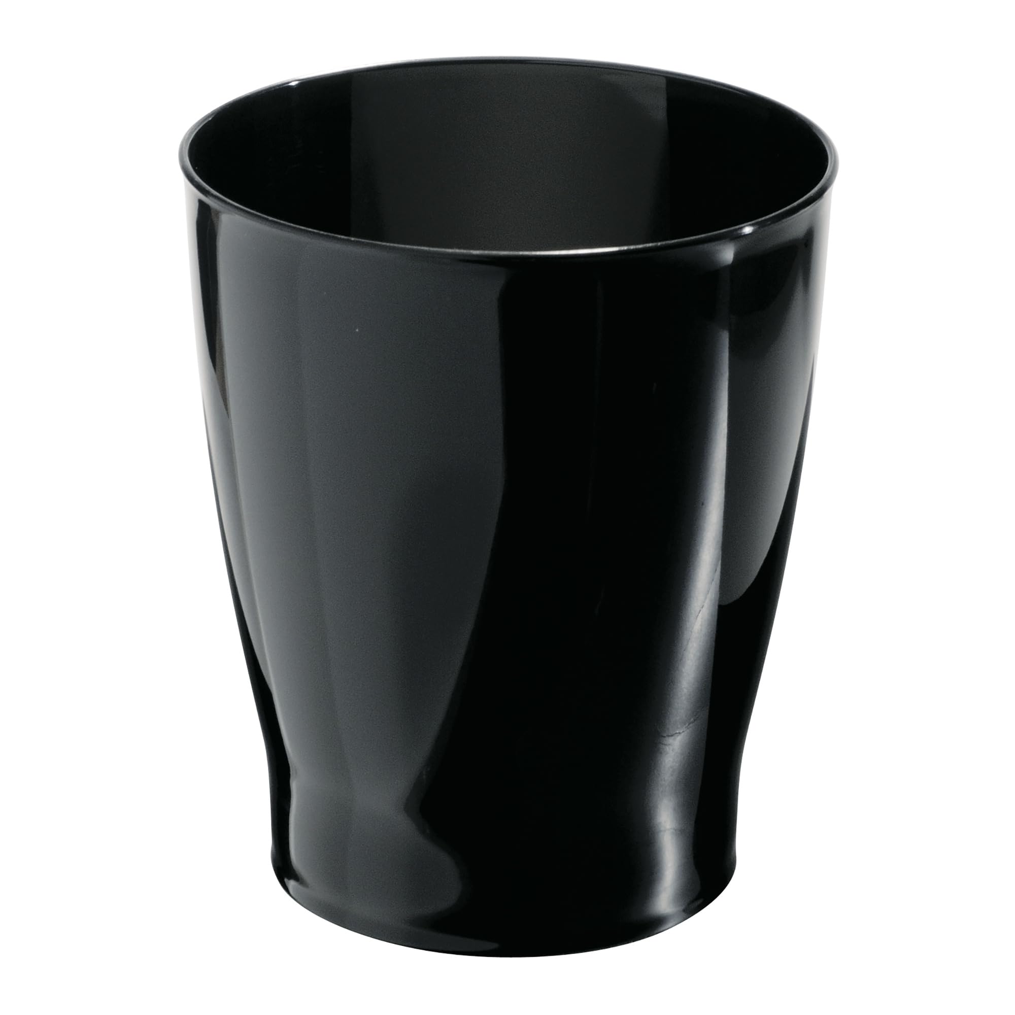 iDesign Small Round Bathroom Trash Can - Ideal for Bathroom or Office, Black, Made in USA