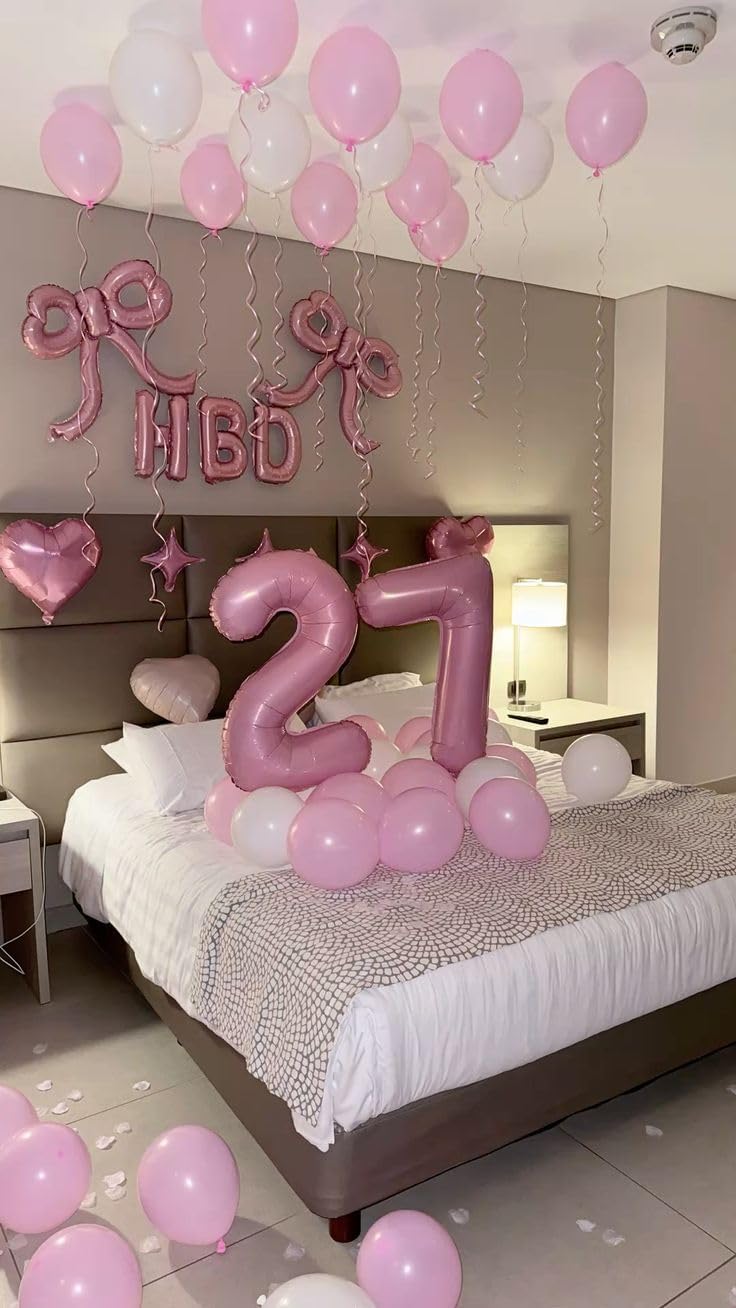 Skiennix 40-Inch Pastel Pink Foil Balloon Number - Perfect 18th Birthday & Wedding Party Decoration