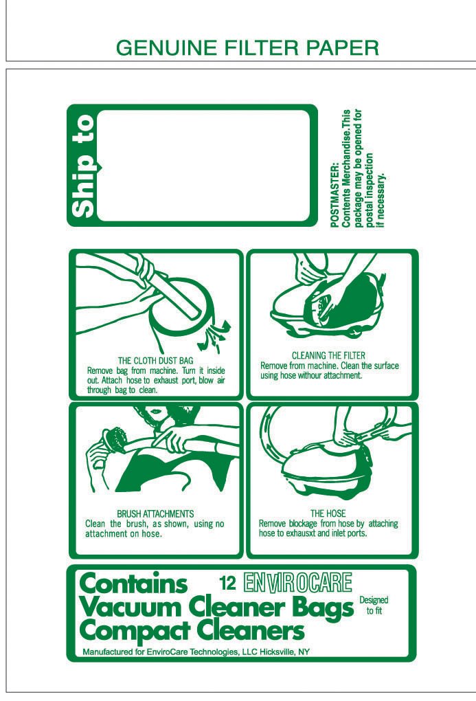 EnviroCare Replacement Vacuum Cleaner Dust Bags Made to Fit TriStar and Compact Canisters 12 pack