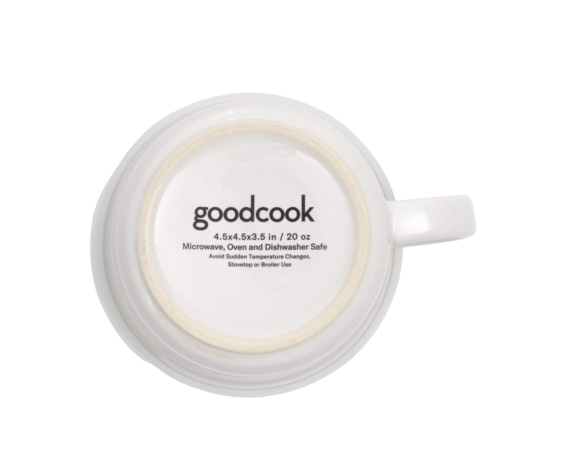 GoodCook 20 oz. Microwave-Safe Ceramic Mug with Vented Lid, White