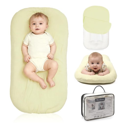 Kelly Infant Support Cushion - Portable Baby Tummy Time Mat for Newborns 0-24 Months, Soft Cotton Cover Included