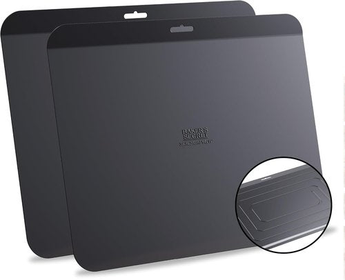 Baker's Secret Insulated Cookie Sheet - 13" x 9" Carbon Steel Tray for Baking & Roasting | Dishwasher Safe
