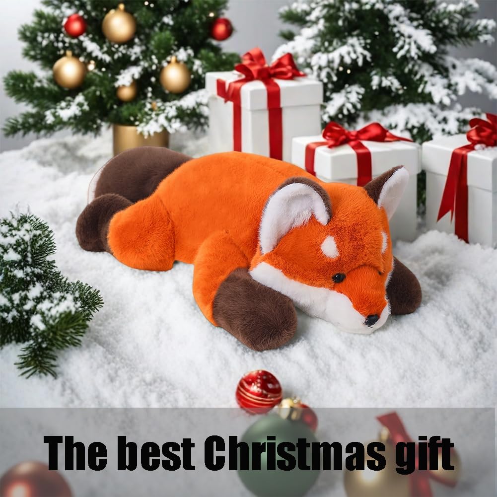 Labauxite Cute Fox Plush Pillow, Kawaii Plushies Red Fox Stuffed Animals, Cuddle Foxes Plush Pillow for Kids & Girls (11.8in)