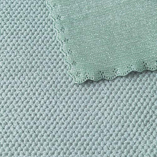 Xinrjojo Microfiber Dish Cloths with Scrub Side, 10x10 Inch, Jade, 5 Pack