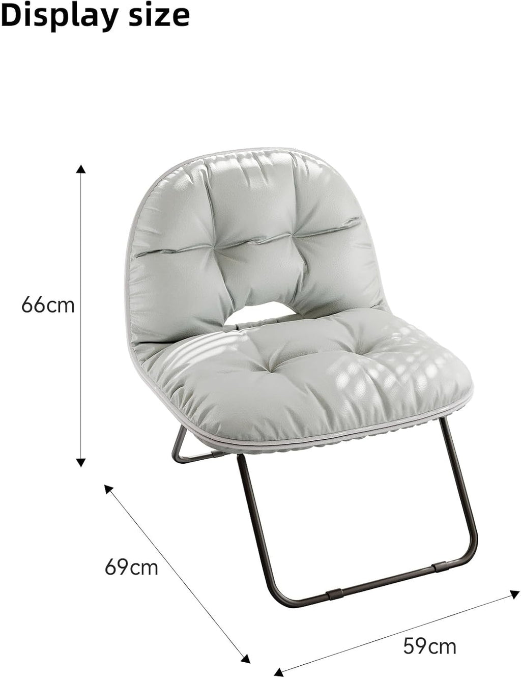 UNM Super Soft Leather Outdoor Folding Chair - Portable, Lightweight Camping Chair for Travel & Picnic, White