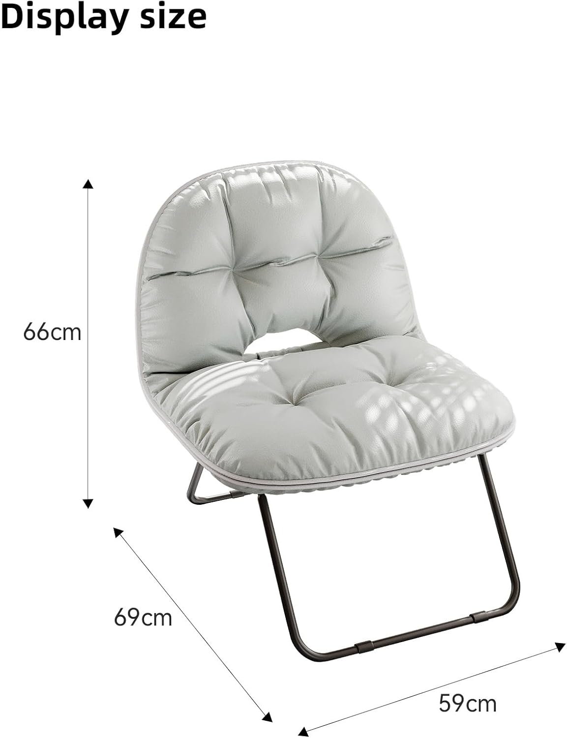 UNM Super Soft Leather Outdoor Folding Chair - Portable, Lightweight Camping Chair for Travel & Picnic, White