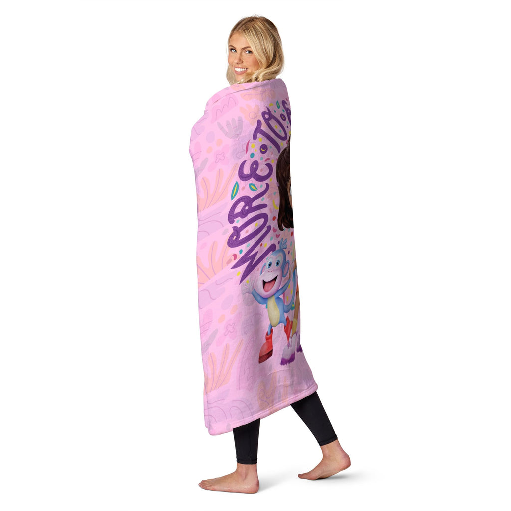 Northwest Dora The Explorer Running Dora Silk Touch Throw Blanket, Soft Fleece, Cartoon Character, 40 x 50 inches