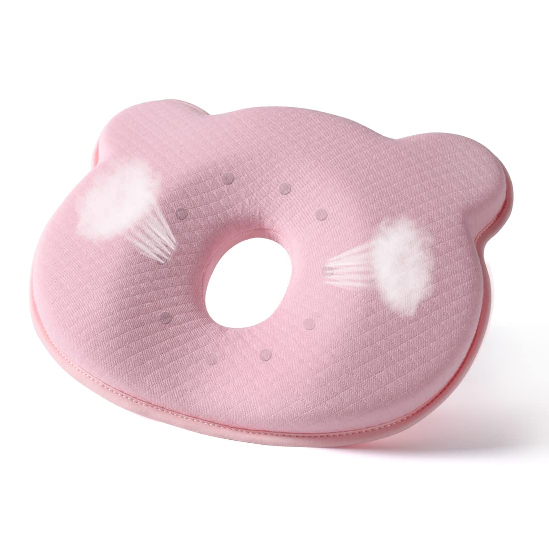 BIKBOK New Memory Foam Soft and Cozy Pillow Head Neck Support Pillow for Car Seat Breathable Bedding Set (Pink)