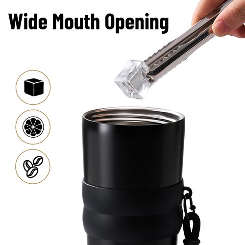 Ratrabas Tumbler with Lid and Straw 20oz, Stainless Steel Vaccum Insulated Water Bottle, Spill Proof Water Bottle with Retractable Straw, Travel Coffee Tumbler for Car Cup Holder - Leak Proof