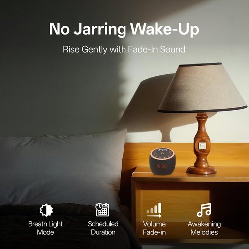Hotmoon Sound Machine, Cocoon Pro 2 White Noise Machine for Sleeping Adults, 388 Non Looping Sounds & Sleep Timer, Smart App Control Night Light, Nature Sound Pink Green Brown Noise Maker, Plug in