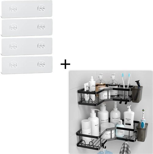 AKTECKE Shower Caddy - Durable Adhesive Strip Replacement (4-Pack) for Easy Organization