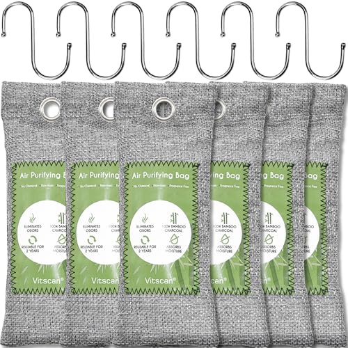 Vitscan Bamboo Charcoal Air Purifying Bags - 6 Pack Natural Deodorizer