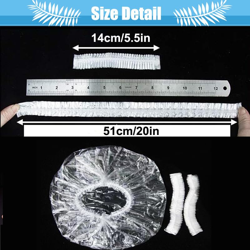 Groumh Large Disposable Shower Caps 50 Pcs Waterproof Hair Bath Caps
