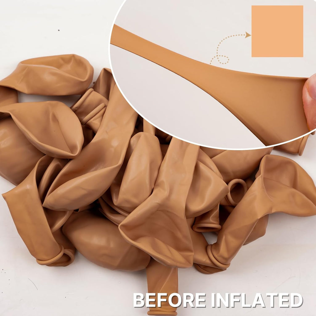 PartyWoo Nude Balloons - 100-Piece Pack in Various Sizes | Beige & Apricot Balloon Arch Kit for Celebrations