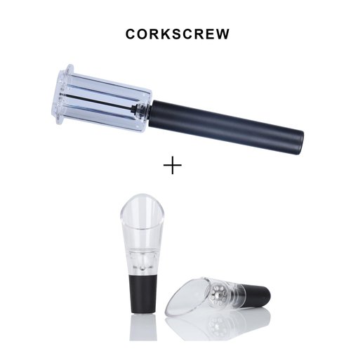 Hansengter Air Pressure Pump Bottle Opener With Wine Pour Spout,Funny And Effortlessly Wine Opener+Efficient And Lightweight Wine Aerator Pourers,Great For Wine Lovers, Black (3)
