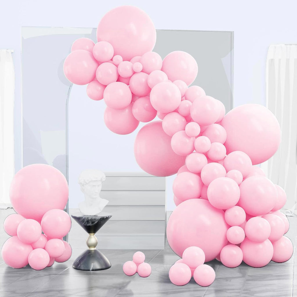 PartyWoo Baby Pink Balloons - 120-Piece Arch Kit with Various Sizes for Baby Showers & Parties