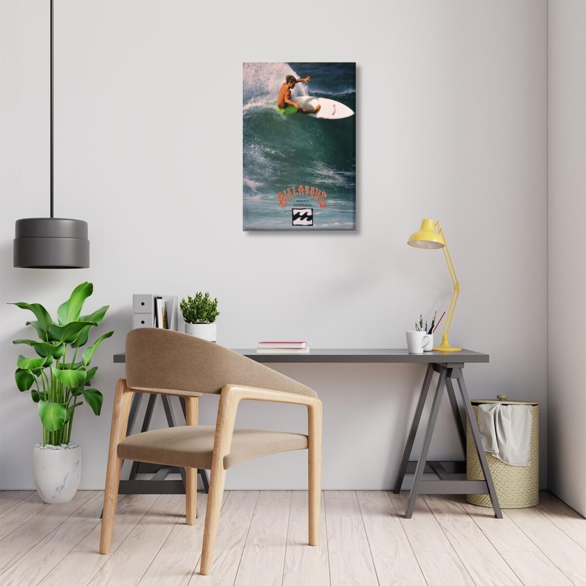 Billabong Vintage Surfing Poster - Classic 1990 Wave Rider Canvas Art | Coastal Home Decor 12x18" Unframed