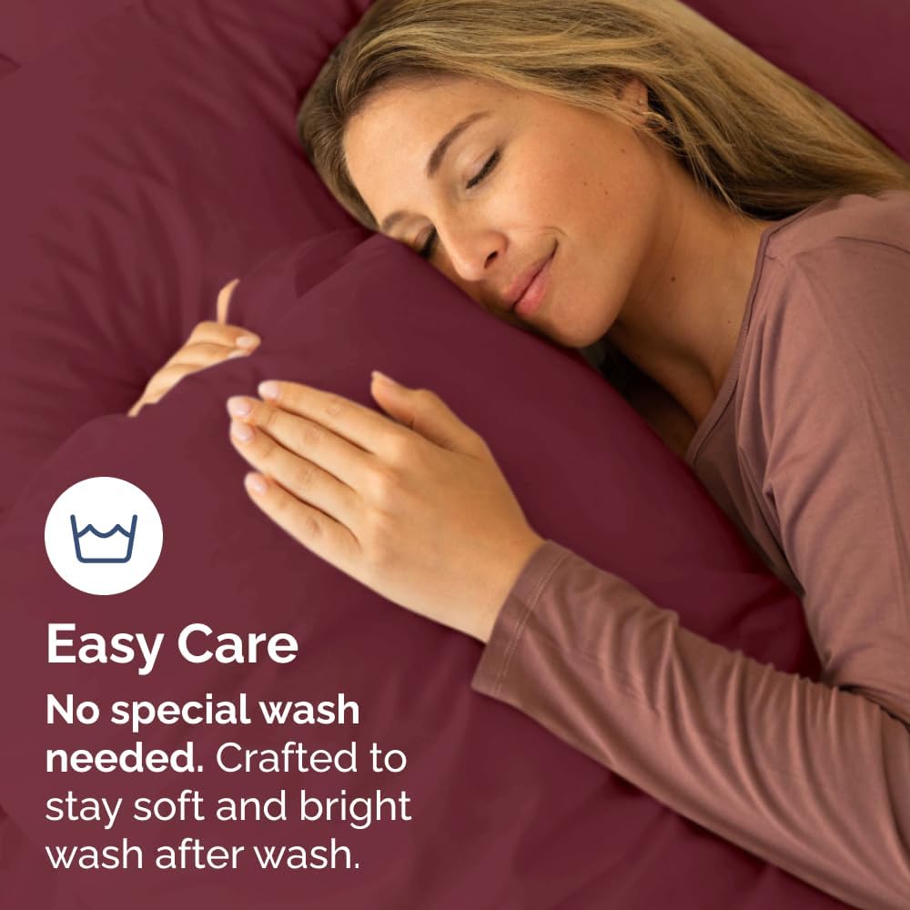 Queen Pillow Cases by [Brand Name] - Ultra Soft Hotel Quality Covers | Wrinkle-Free & Stain Resistant - 10-Piece Set in Burgundy