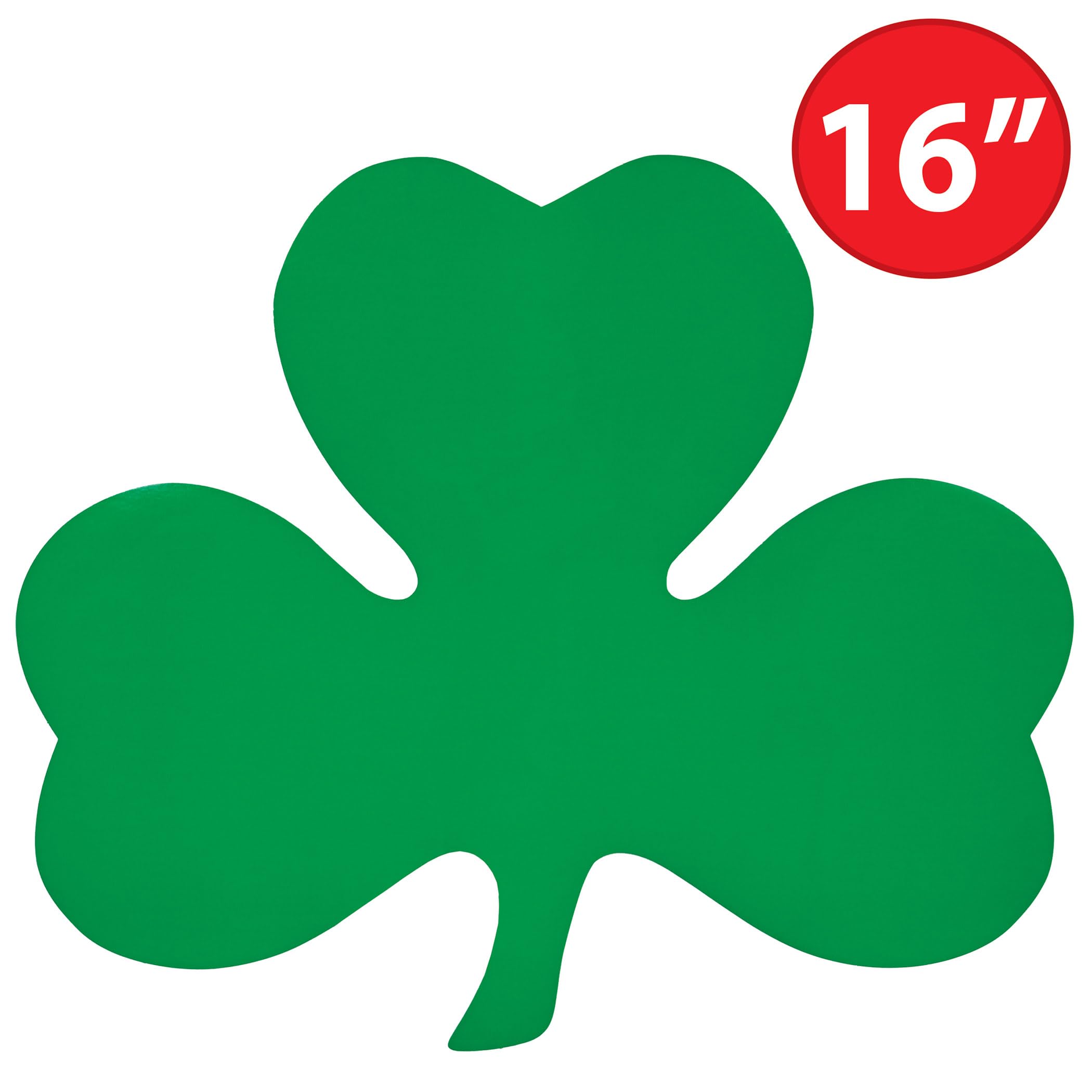Beistle 24-Pack Decorative Printed Shamrock Cutouts, 16-Inch,Green