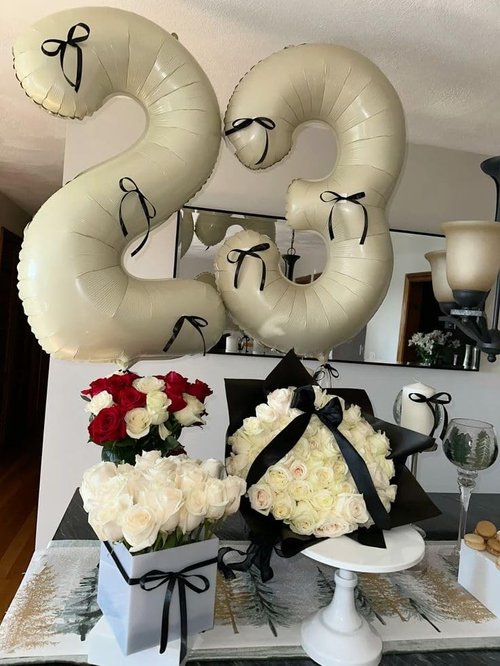 Big 23 Number Balloon by [Brand Name] - 40 Inch Foil Birthday Decoration in Cream | Perfect for Weddings & Graduations