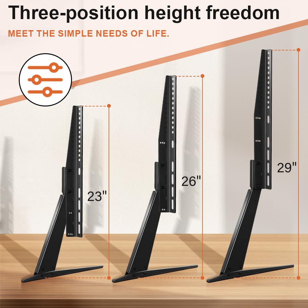 KKTONER Universal TV Stand Base TV for 27-65 inch Flat Screen TV Metal Stand Legs Adjustable Table Top TV Stand Max VESA 800x400mm Hold up to 88lbs