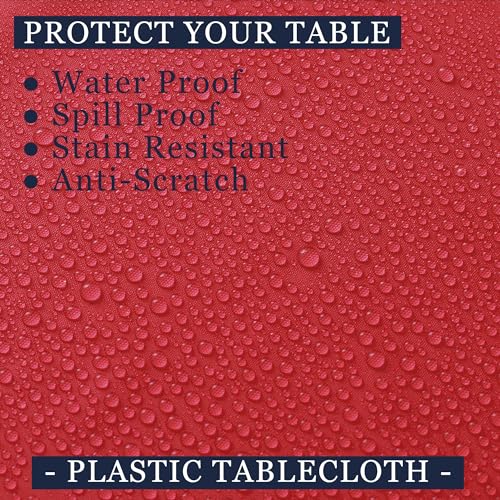 Red Disposable Tablecloth 2 Pack - 54 x 108 Inches for Parties and Events - B3 Red