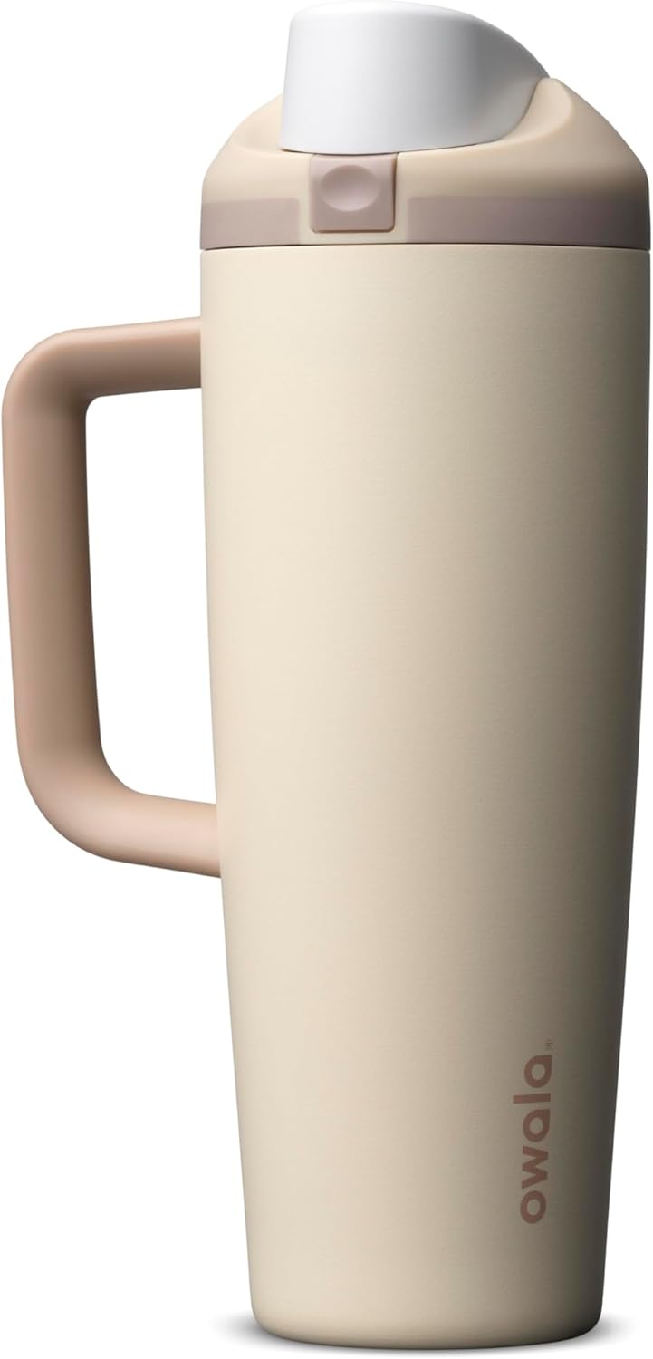 Owala FreeSip Tumbler - 30 Oz Stainless Steel - Tan (Lightly Toasted) for Easy Hydration