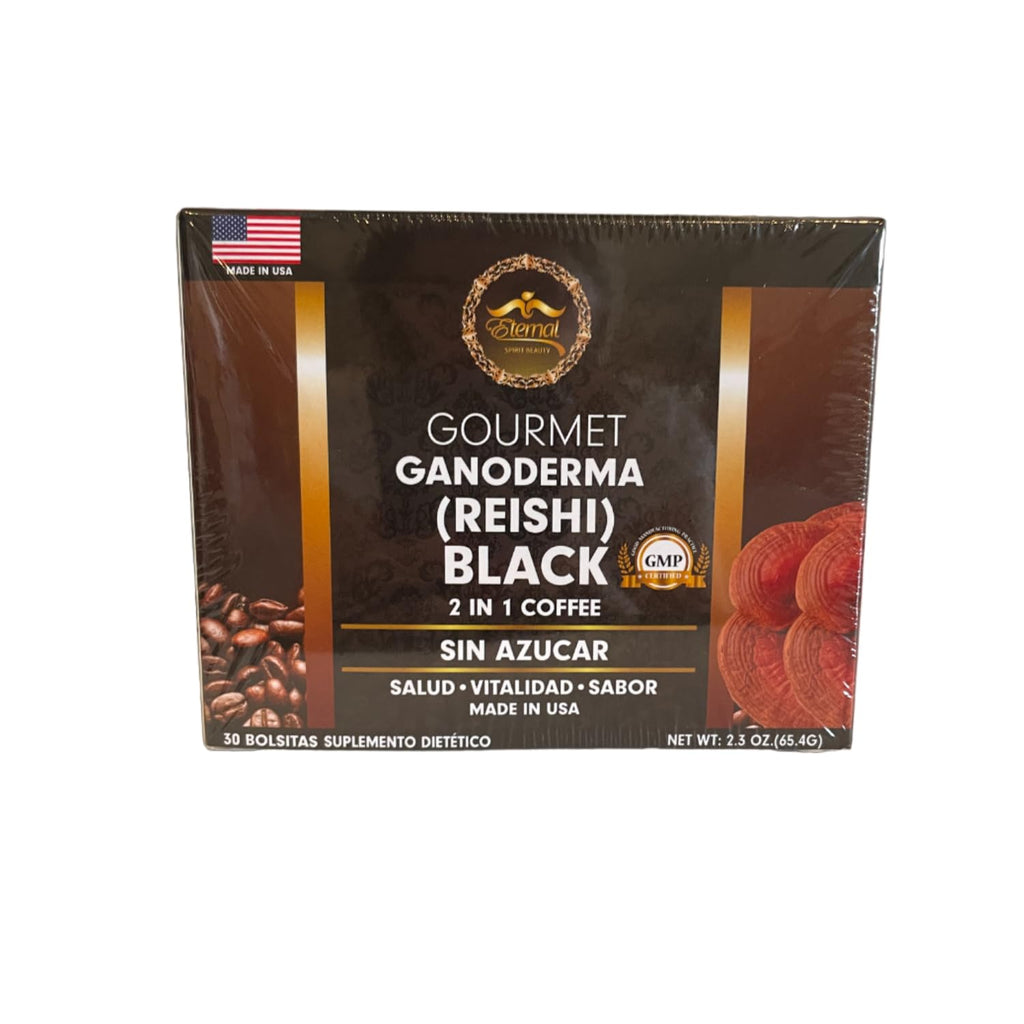 Eternal Gourmet Ganoderma (REISHI) Black Coffee 2 in1 Made in USA Cafe Negro con ganoderma Eternal Pack of 4