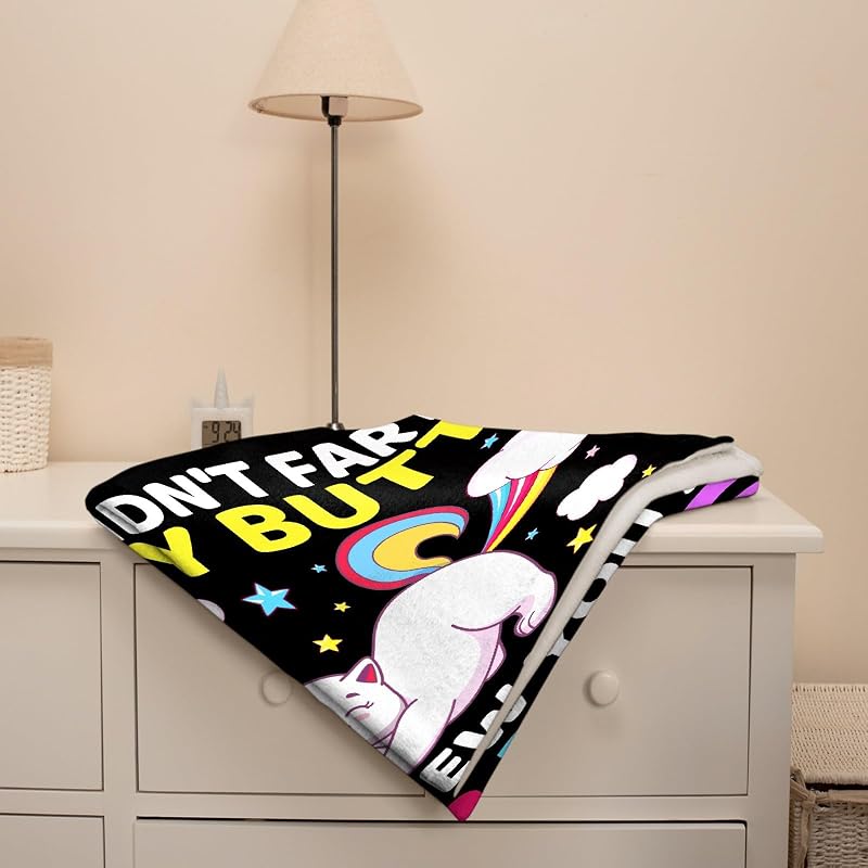 Funny Cat Blanket Gift 40x50in - Flannel Throw for Teens & Adults - Cat Lover Gift (Variation: Cat Funny+Kids-40x50in)